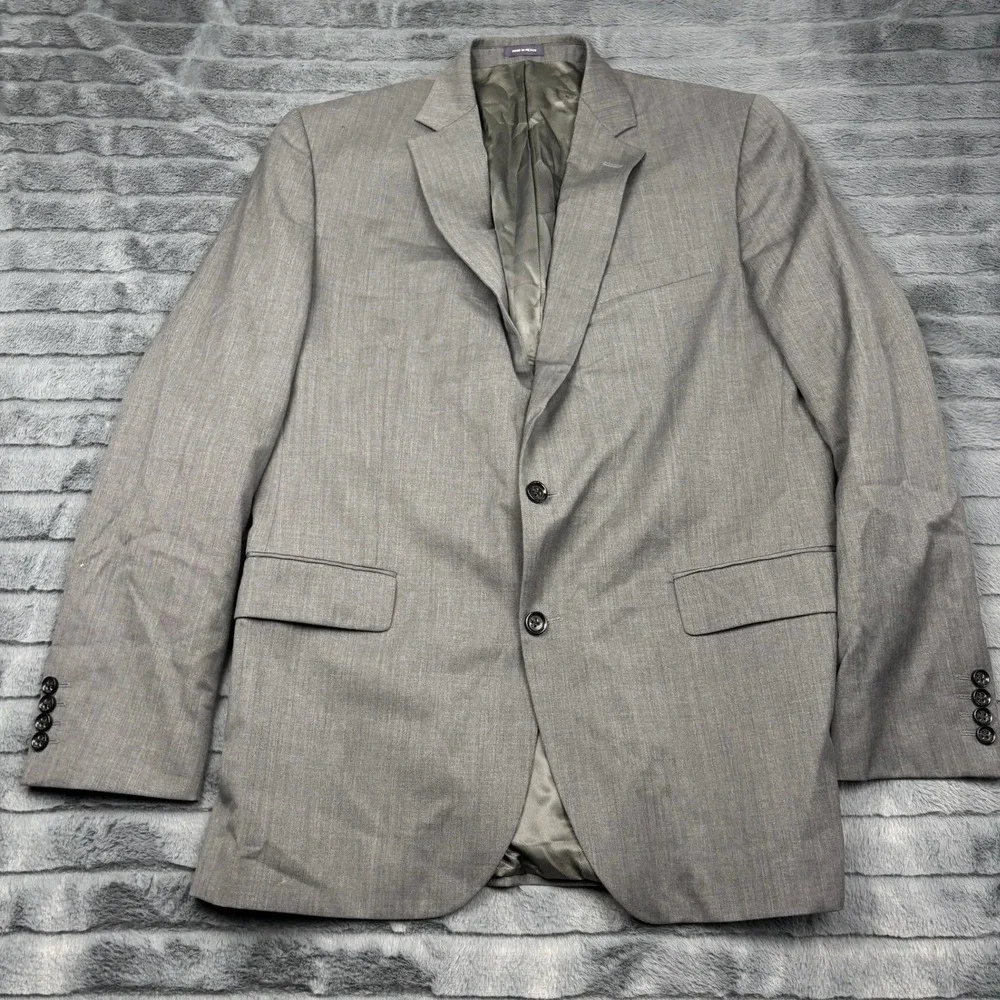 Stafford Tailored Culture Mens Grey Super 100s Wool Classic Fit Blazer Jacket